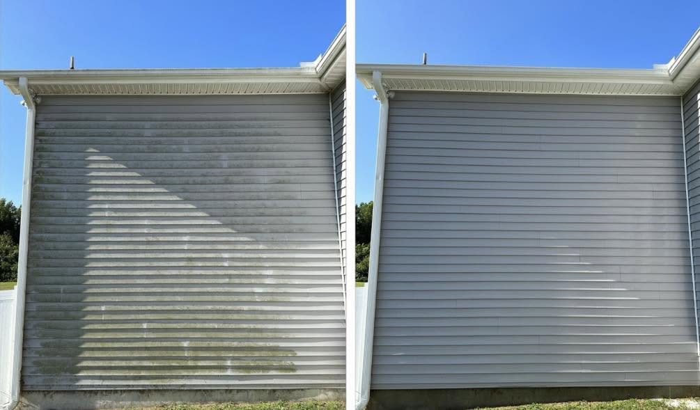 Clean vinyl siding after soft washing